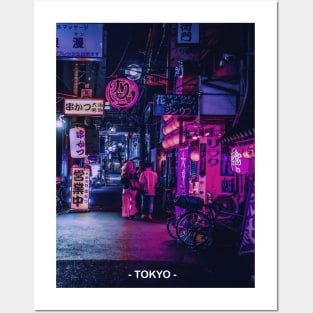 Tokyo Street Neon Synthwave Posters and Art